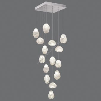 Fine Art Handcrafted Lighting / Pendant Lights / Natural Inspirations 19″ Square 853040-13L 23L 