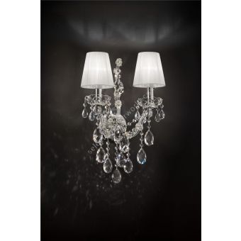 Italian Luxury Lighting / Wall Sconces / Maria Theresa with Lampshade 2 Lights OPERA 002O