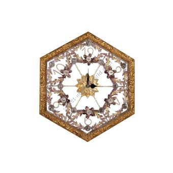 Mechini / Wall Clocks / Clear and Colored Bohemian Crystal Orologio Esagonale