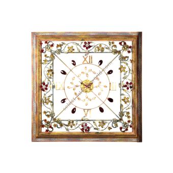 Mechini / Wall Clocks / Coloured Bohemian Crystal & Murano Glass Orologio Quadrato