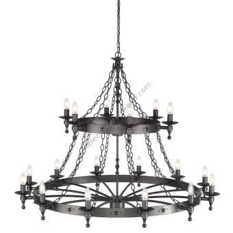 Elstead Lighting / Chandeliers / Warwick 18 Graphite Black
