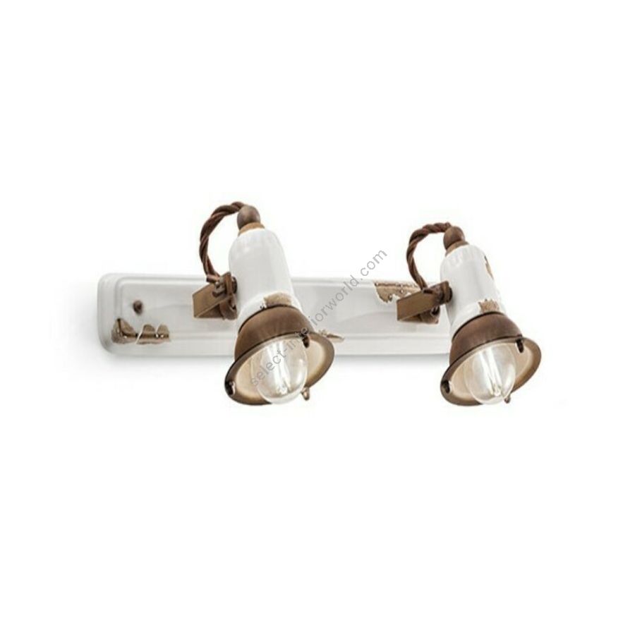 White (Vib) finish without grill 2 lights (cm.: 18 x 41 x 18 / inch.: 7" x 16.1" x 7")