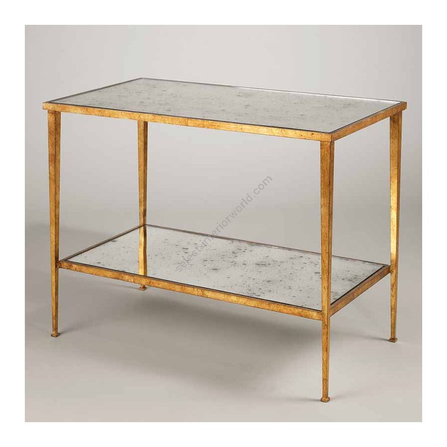 Side table / Gilt finish / Toughened Antiqued Mirror top