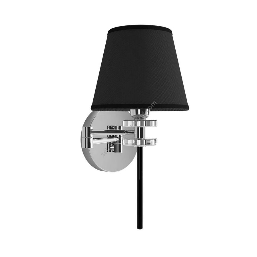 Wall lamp / Chrome finish / Cotton-black lampshade