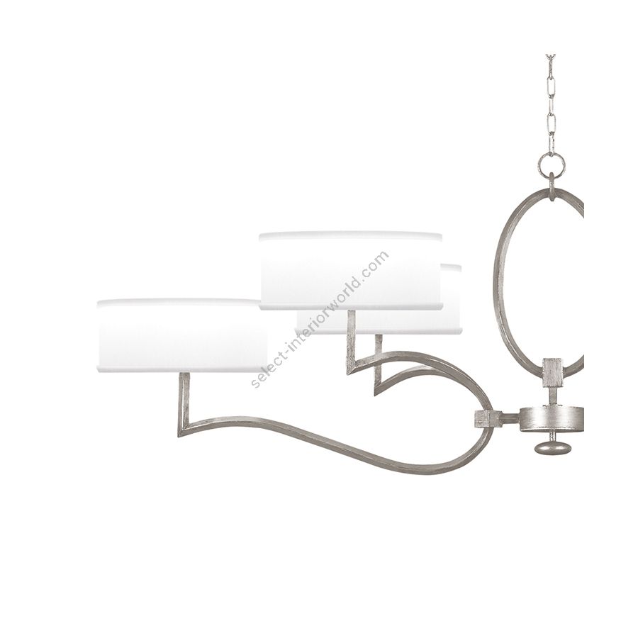 Silver Leaf / White Fabric Shades - 780040-41