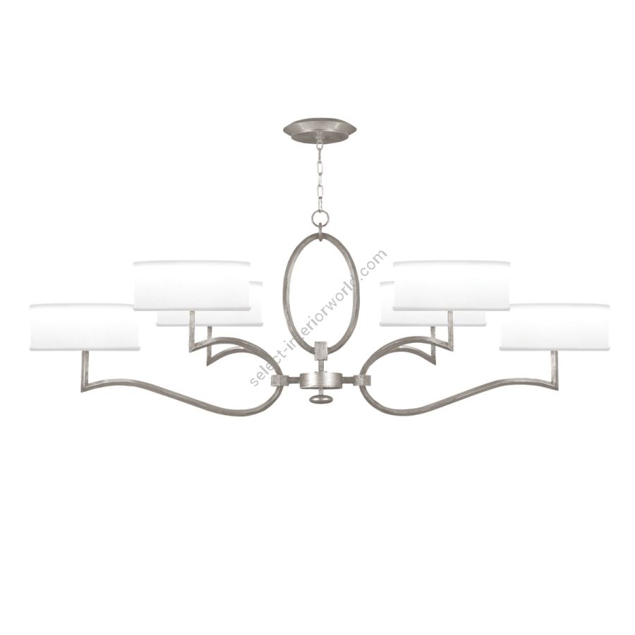 Silver Leaf / White Fabric Shades - 780040-41