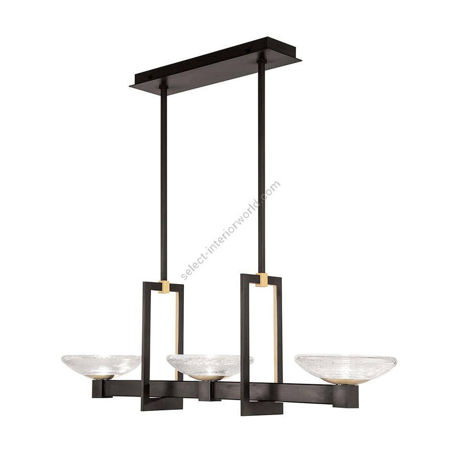 Finish Rubbed black iron with gold leaf