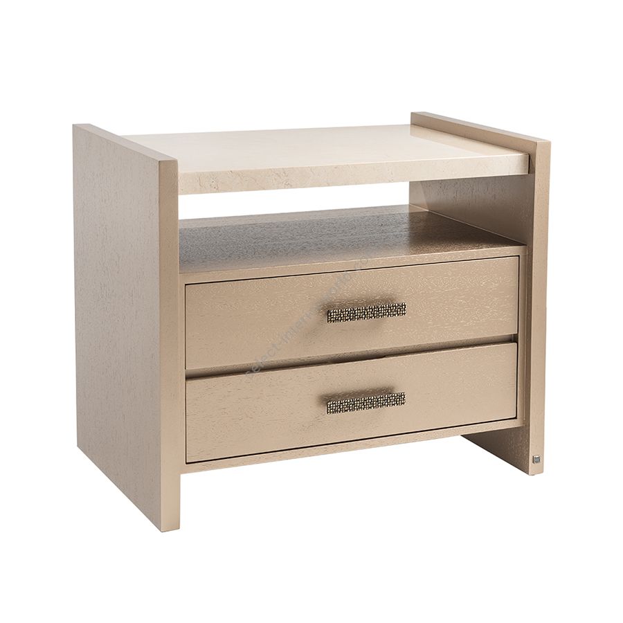 Champagne wood finish / Ivory marble top / With handle H-002