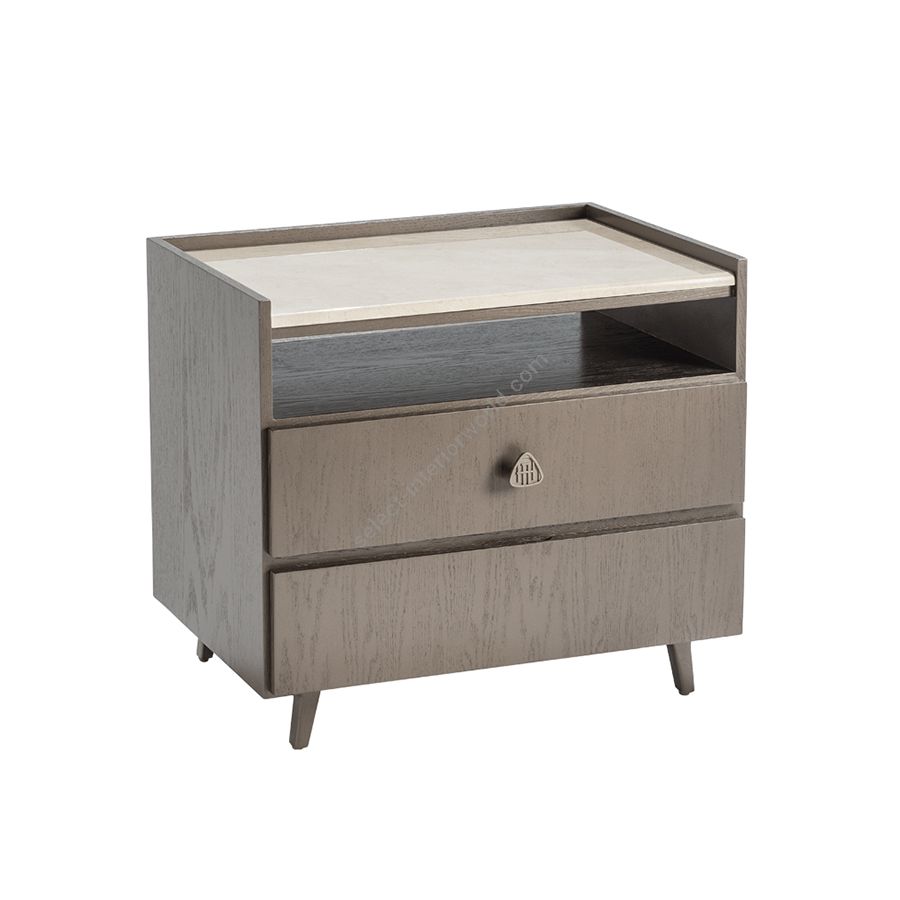 Silver wood finish / Ivory marble top