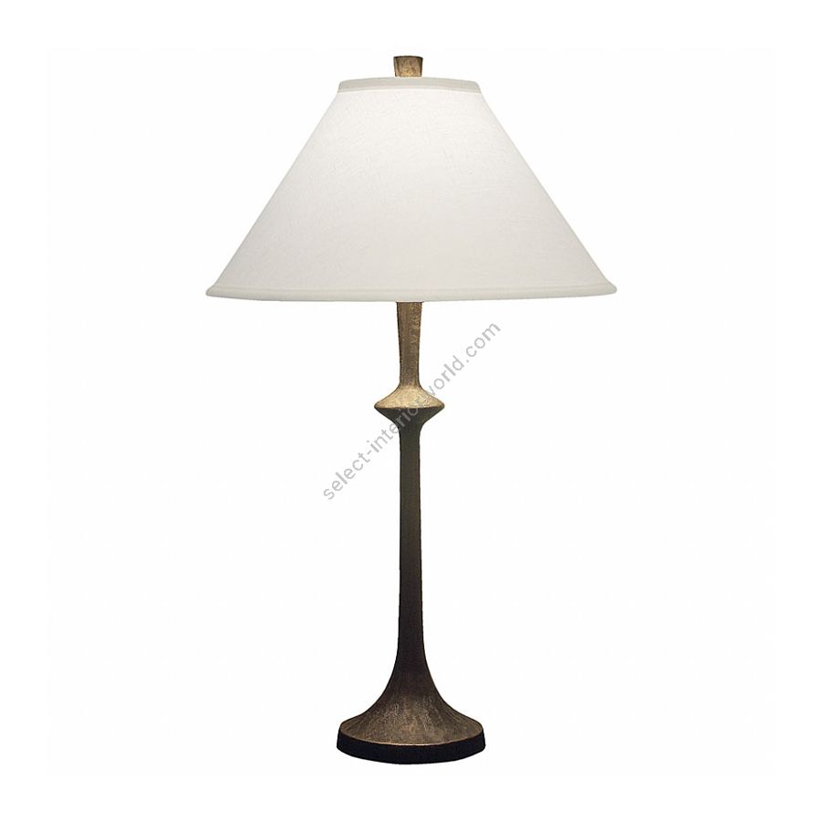 Natural patina finish / White linen lamp shade