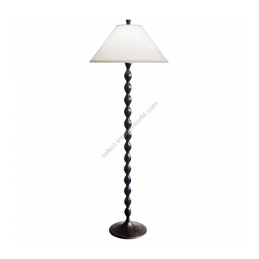 Black patina finish / White linen lamp shade