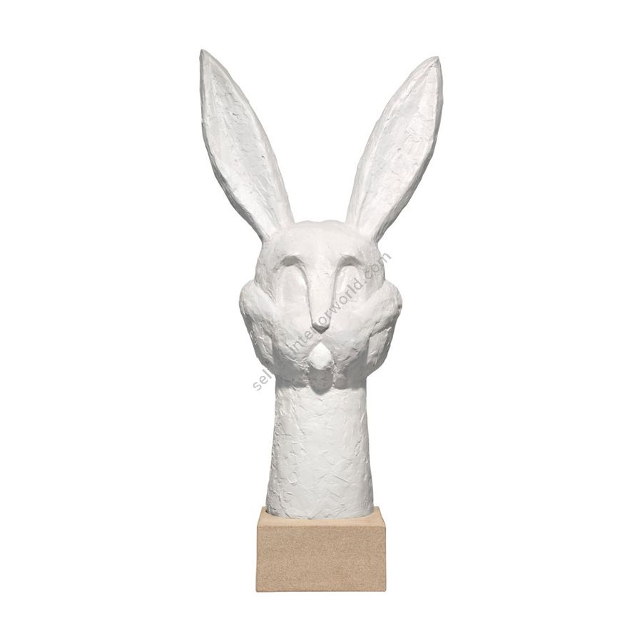 White patina finish / Indiana limestone base / cm.: 86.36 x 39.37 x 20.32 / inch.: 34" x 15.5" x 8"