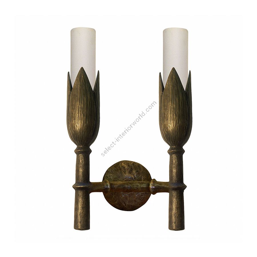 Natural patina finish / 2 lights (cm.: 38.74 x 26.67 x 15.24 / inch.: 15.25" x 10.5" x 6")