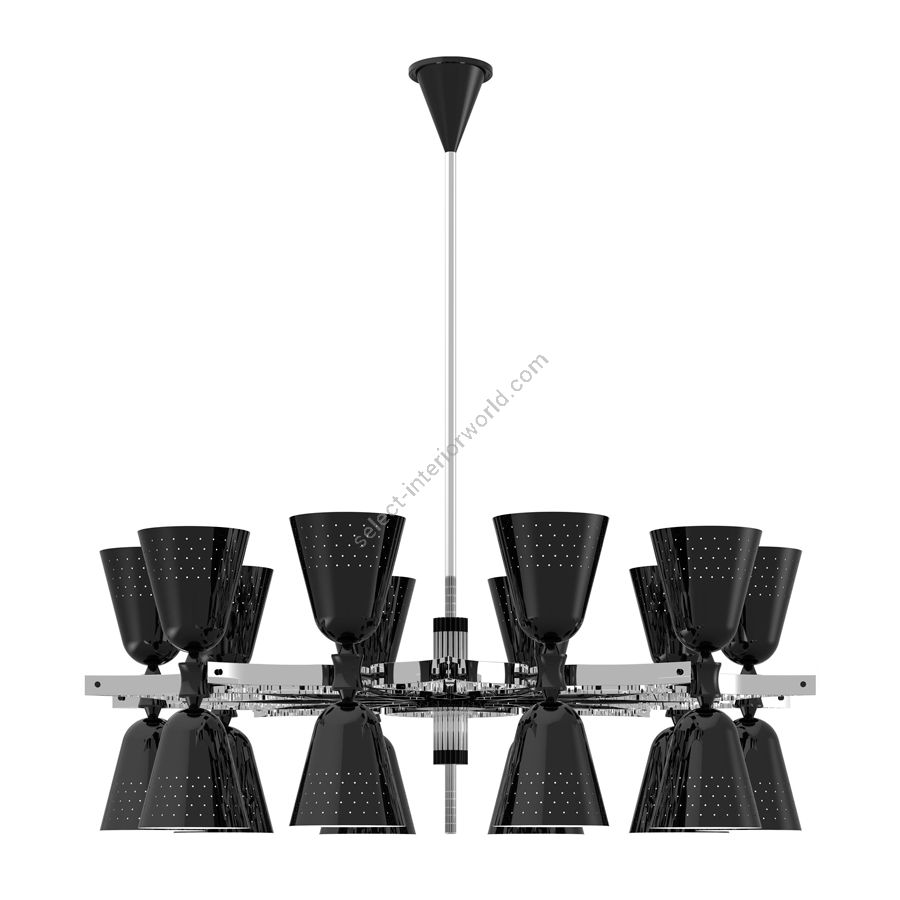 Charles 20 - Finish: Nickel Plated (Body); Glossy Black & White Matte (shade)