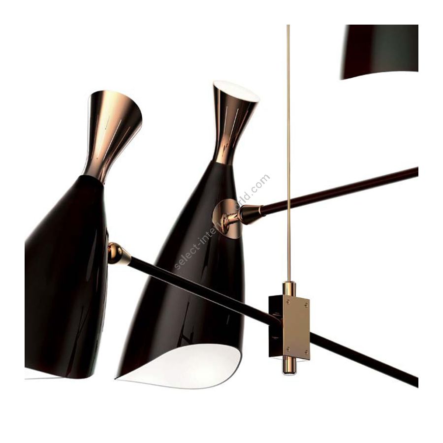 Finish: Body - Black Matte & Gold Plated; Shade - Glossy Black, Gold Plated & White Matte (inside)