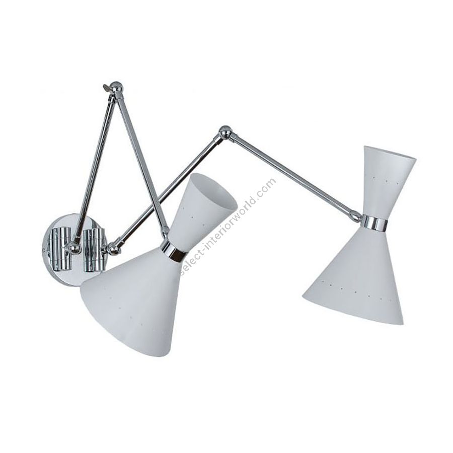 Brass chrome finish / White metal lampshades