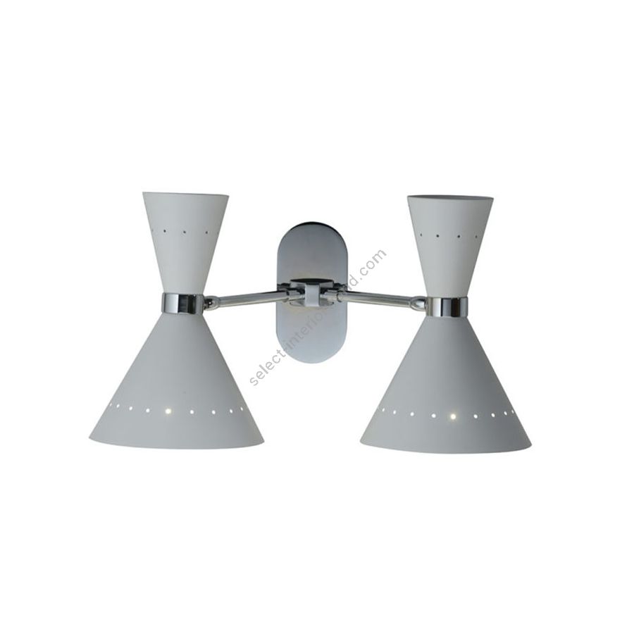 Brass chrome finish / White metal lampshades