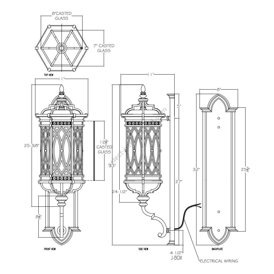 33″ Black - 612281 > 33” H x 11” W x 11” D ( 83.82 cm x 27.94 cm x 27.94 cm )