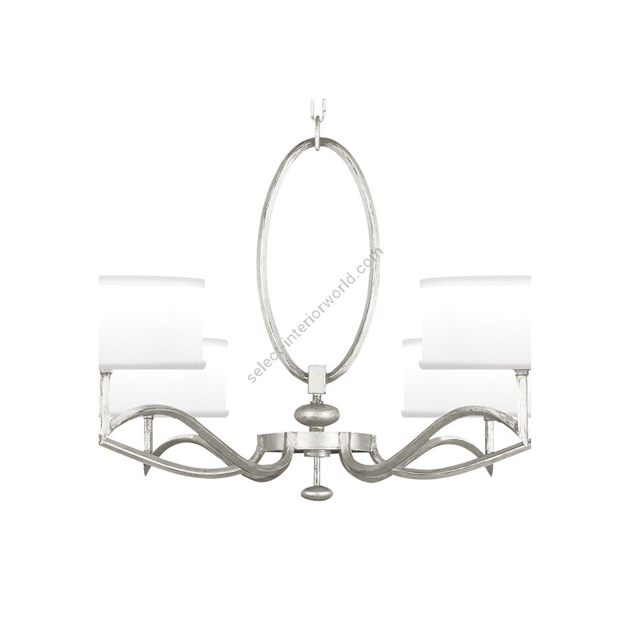 Silver Leaf / White Fabric Shades - 771740-41