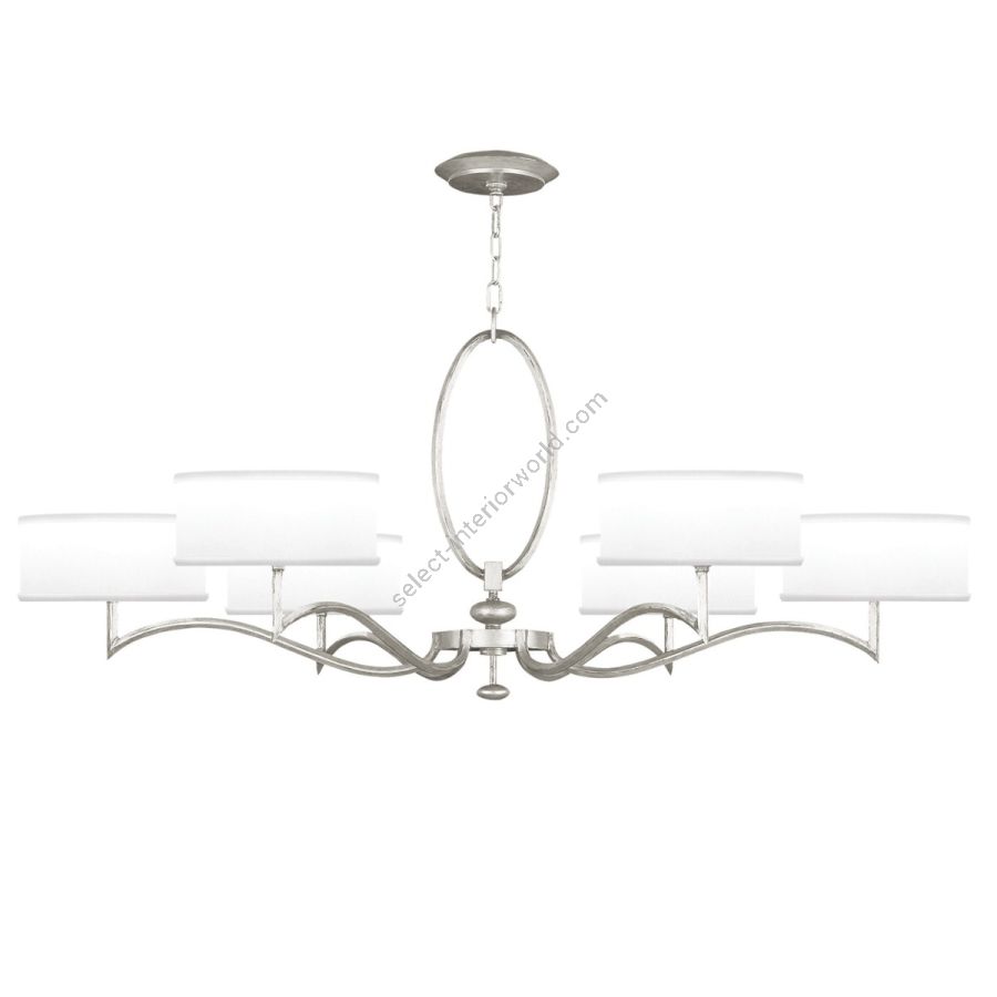 Silver Leaf / White Fabric Shades - 771740-41