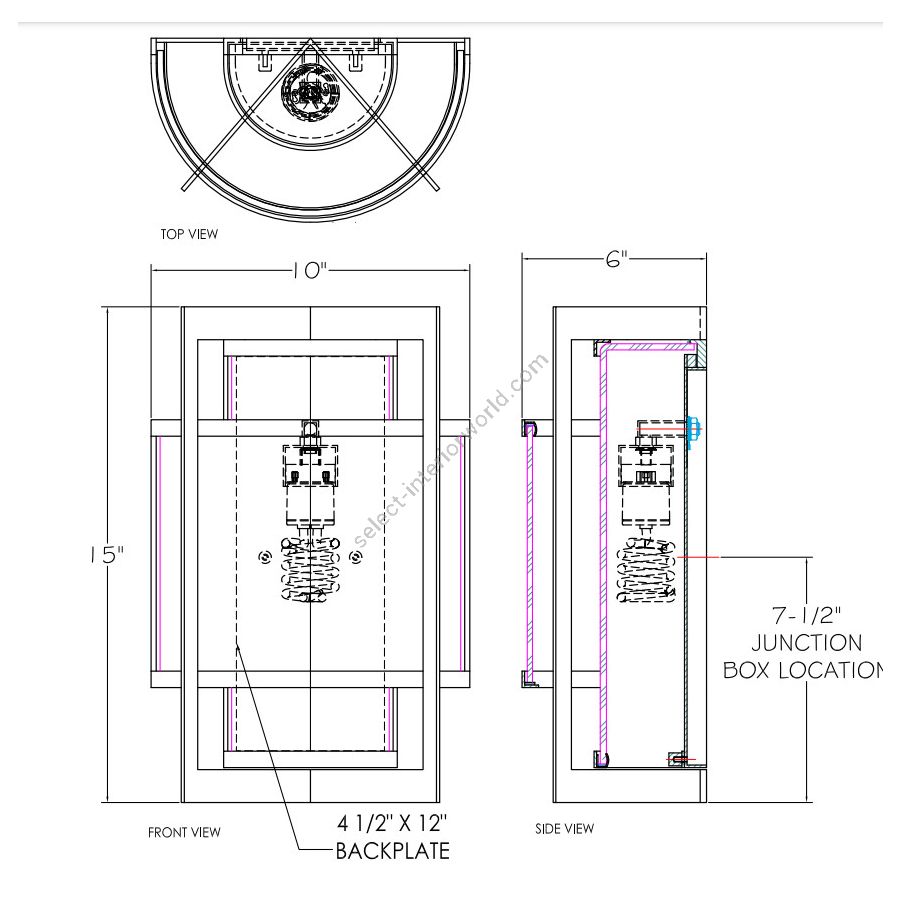 15″ Bronze - 818081 > 15” H x 10” W x 6” D ( 38.1 cm x 25.4 cm x 15.24 cm )