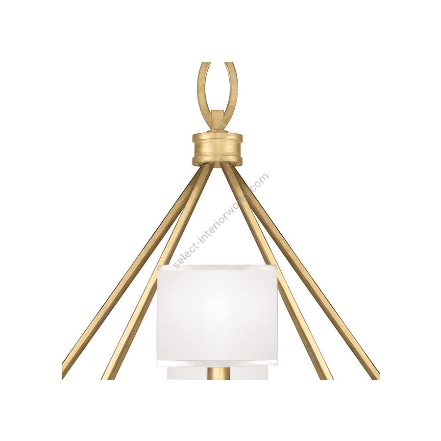 Gold Leaf / White Fabric Shades - 887640-310