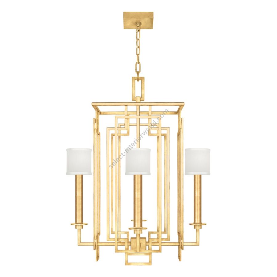 Gold Leaf / White Fabric Shades - 889040-310