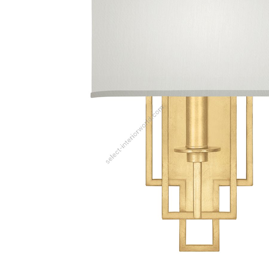 Gold Leaf / White Fabric Shades - 889350-310