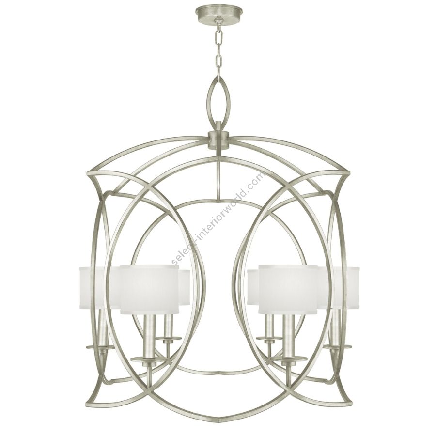 Silver Leaf / White Fabric Shades - 889840-41