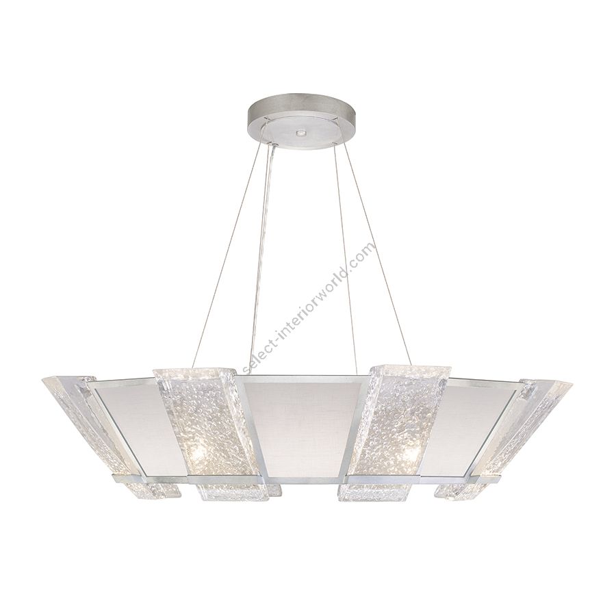 Silver leaf finish with textured linen