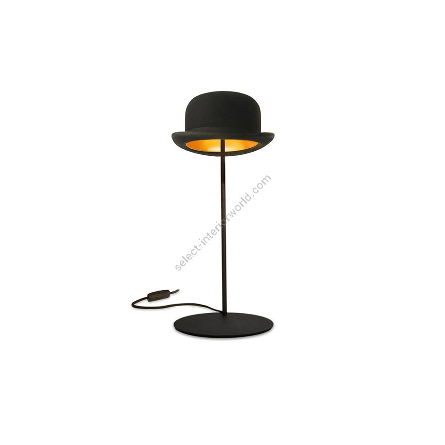 Table lamp / Steel base with Wool felt hat and Aluminium lining