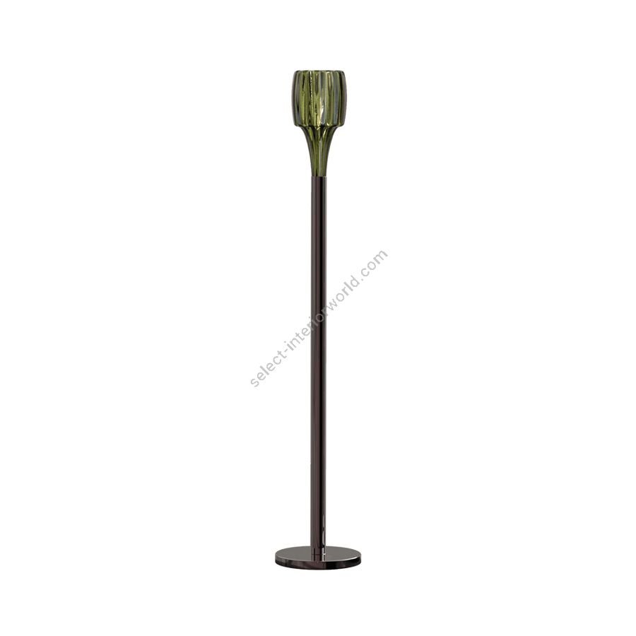 Floor lamp / Iron Grey finish / Olive green glass