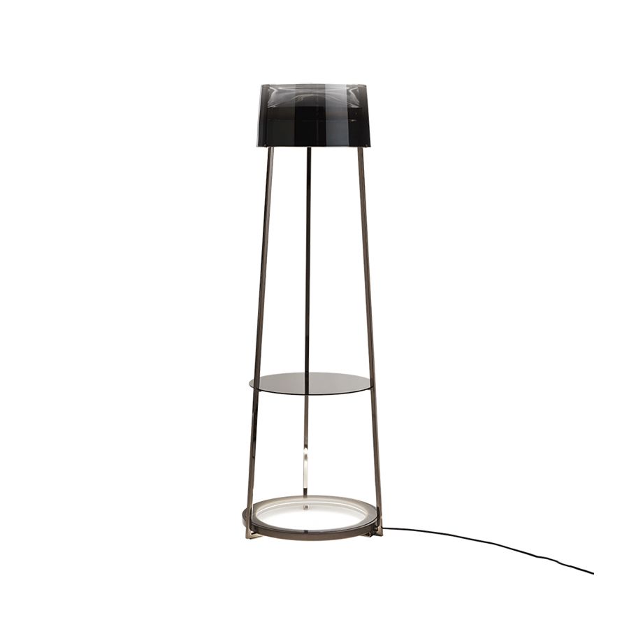 Floor lamp / Iron Grey finish / Shiny titanium coating glass lampshade