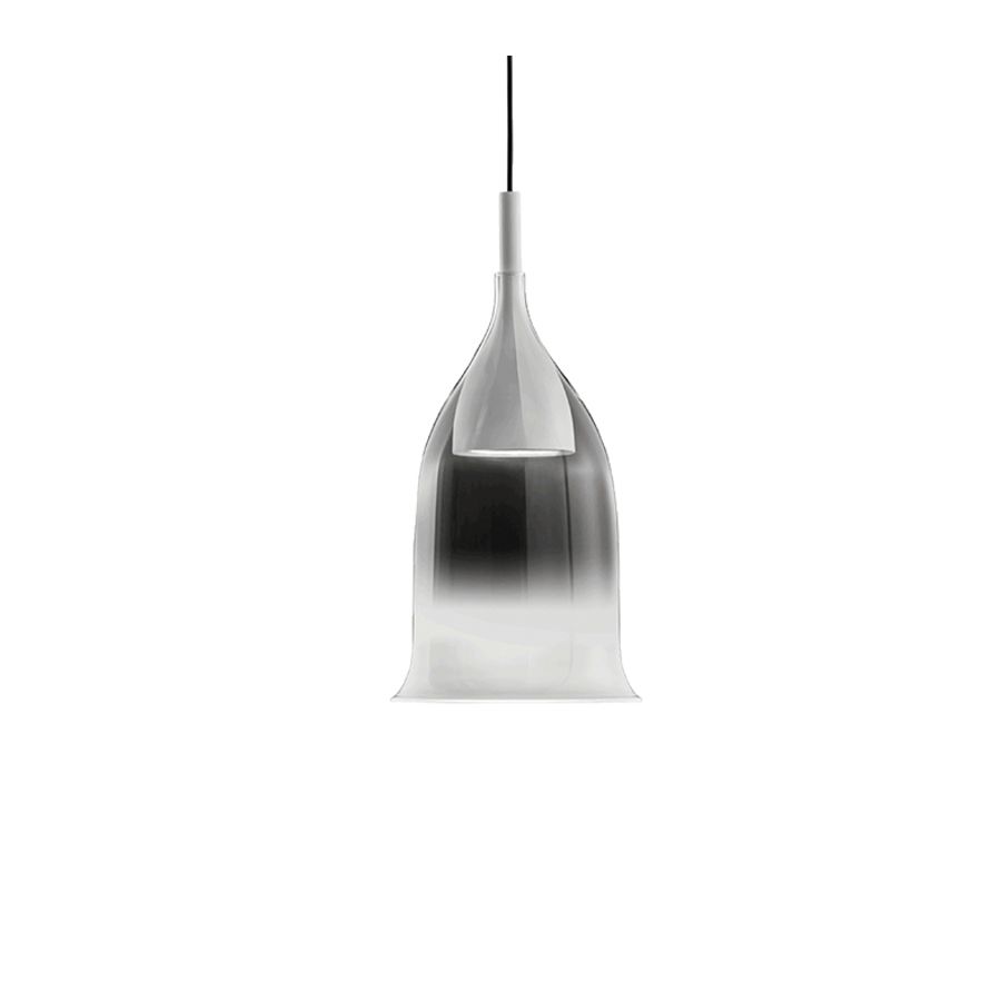 Pendant lamp / White finish / Faded White glass
