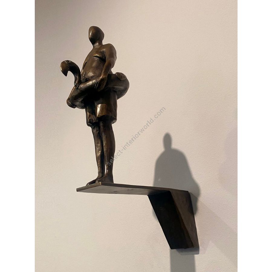 Bronze, light golden brown patina