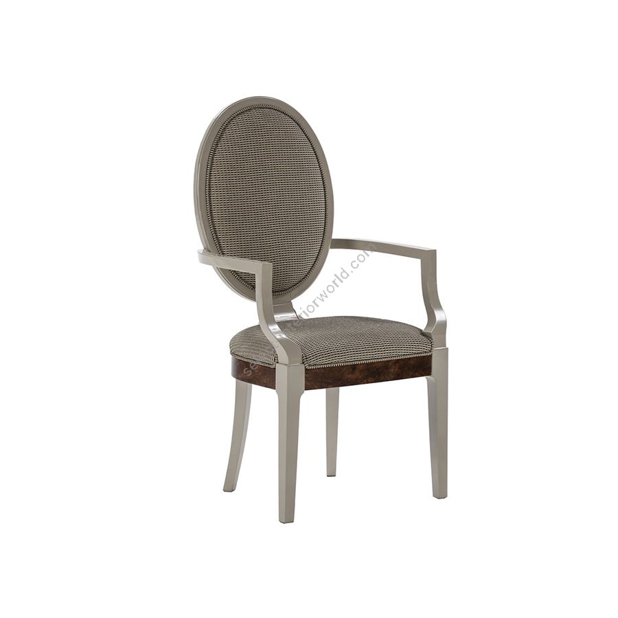Chair with armrests / High gloss and Satin finishes / Fabric upholstery