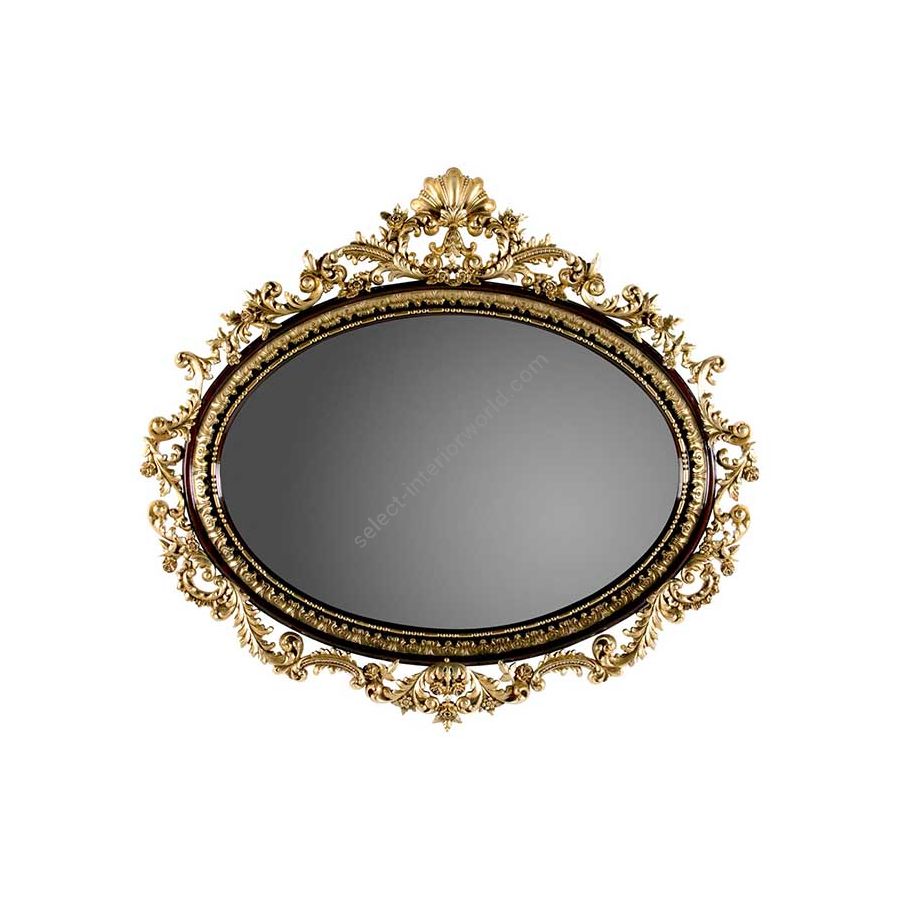 Wall mirror / Walnut and High Gloss Gold Leaf finishes