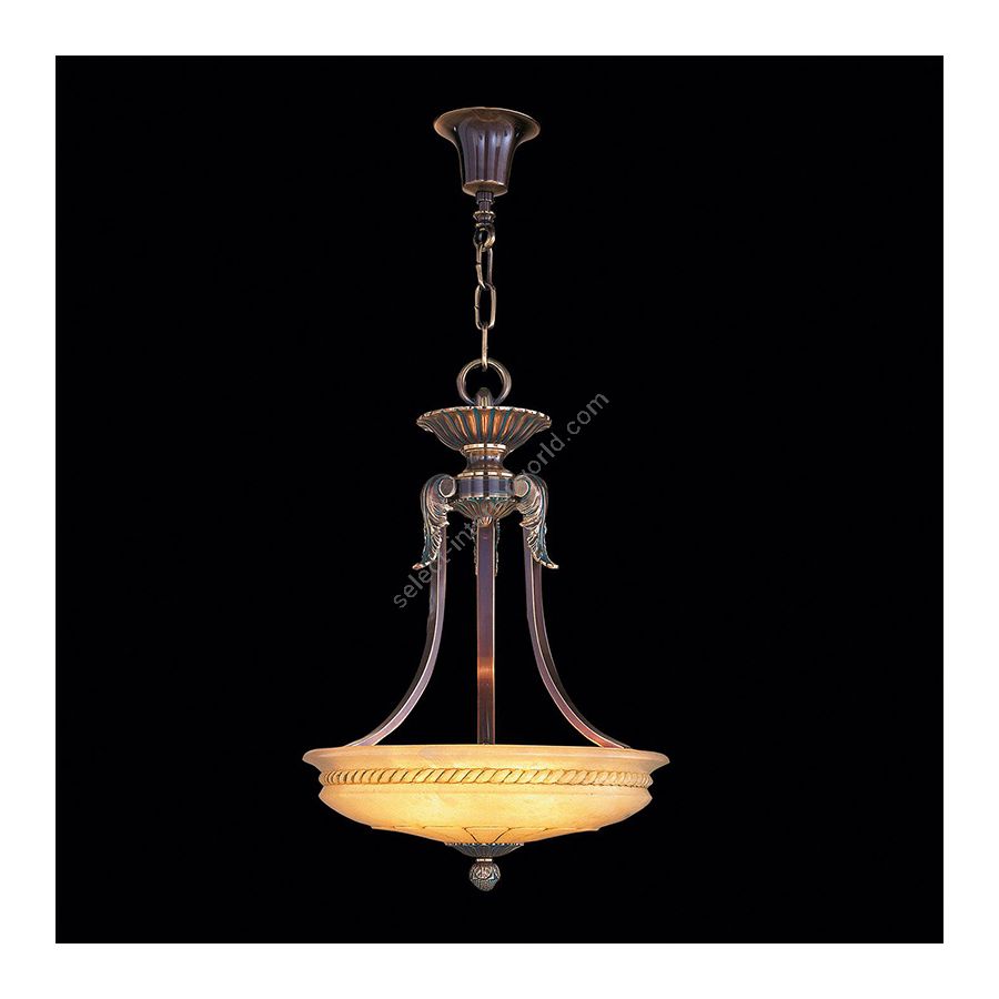 Antique Brass Finish / Brandy Alabaster Lamp Shade