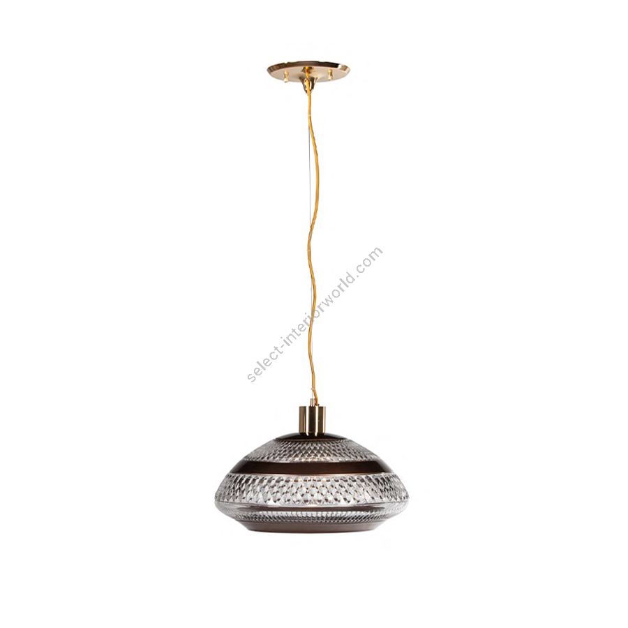 Pendant lamp / Polished brass finish / Bronze glass
