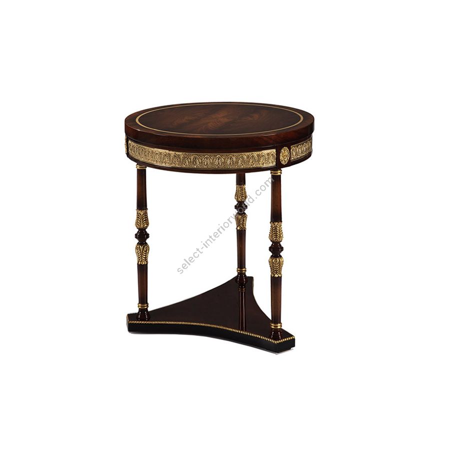 Side table / Mahogany wood / Antique Gold Plated