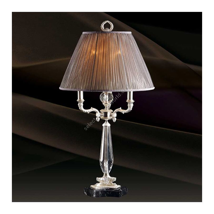 Antique Silver Plated Finish / Silver Lamp Shade