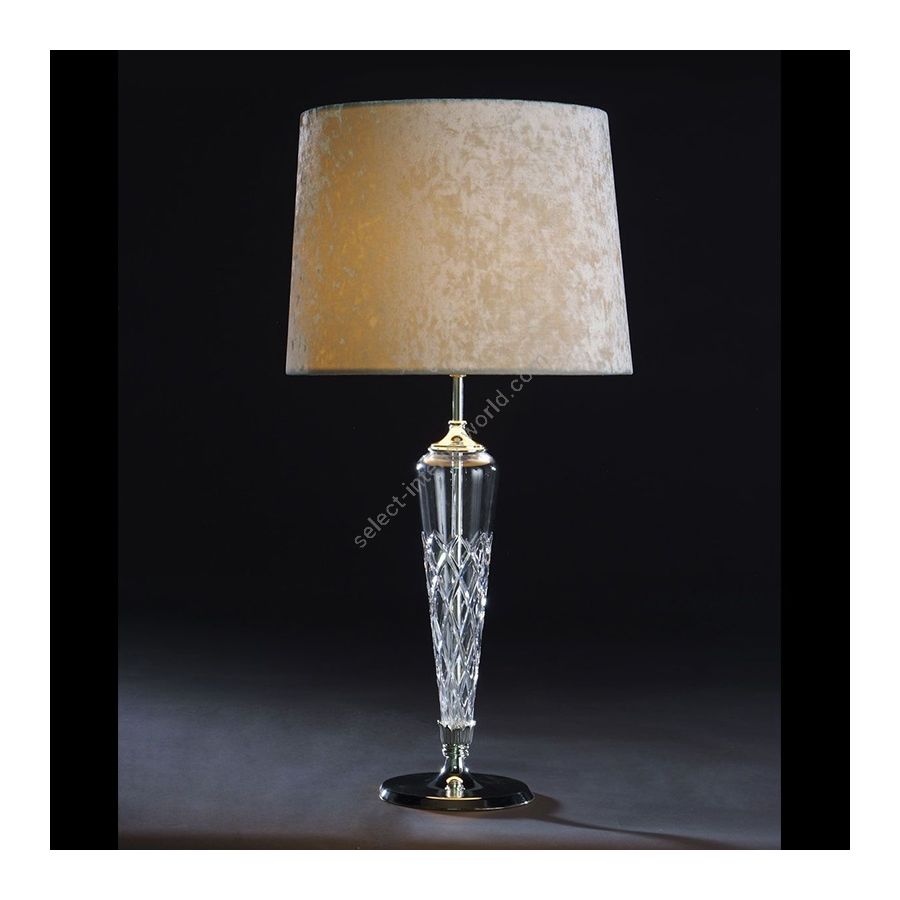 Polished Silver Finish / Plain beige lamp shade