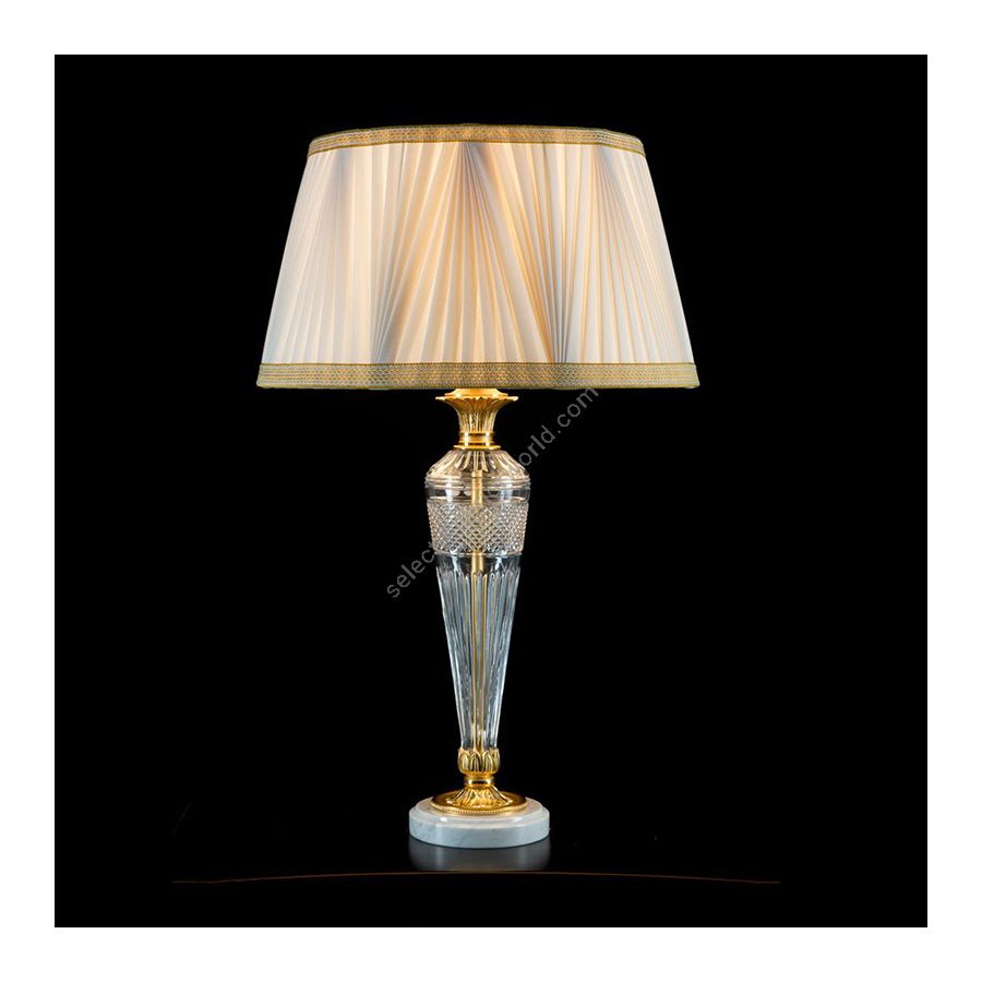 Antique Gold Plated finish / Beige Pleated lamp shade
