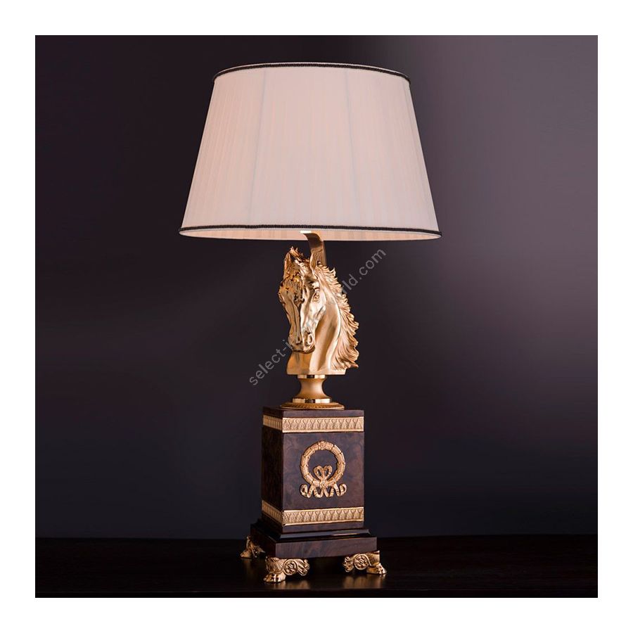 White Pleated lamp shade / Left side horse