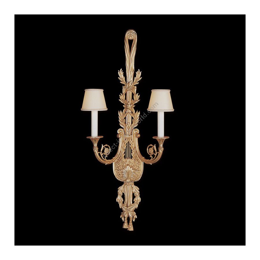 French Gold Finish / With plain white lamp shade