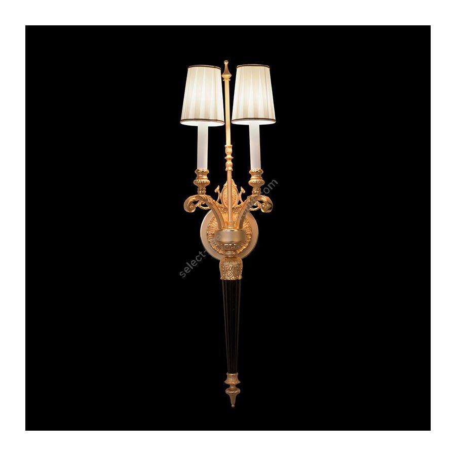 With beige pleated lamp shades