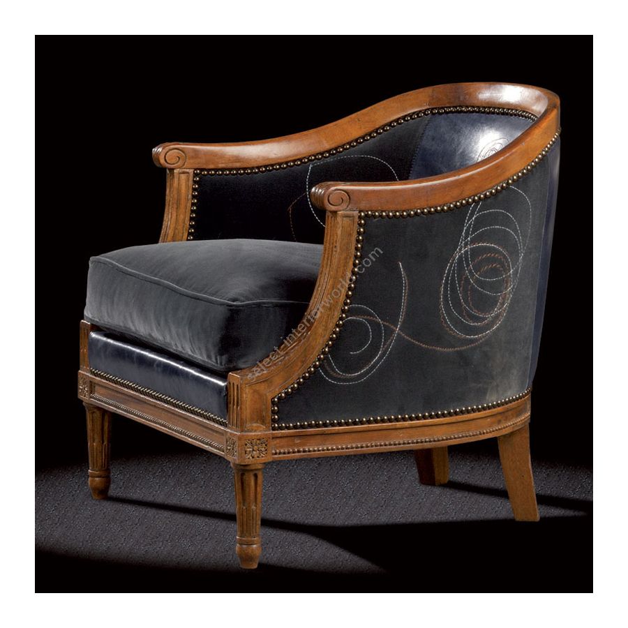 Antique Wax Walnut finish with C.O.M (Customers Own Material)