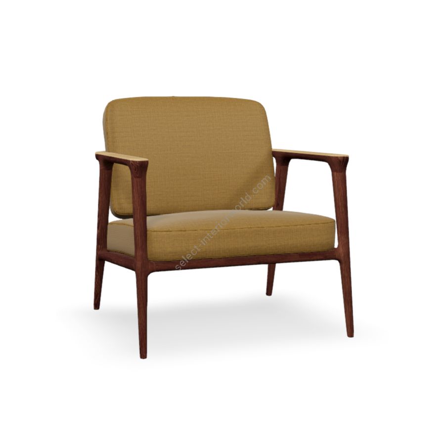 Lounge chair / Oak Cinnamon Whitewash Composition finish / Brown wool 424 (Canvas 2) upholstery