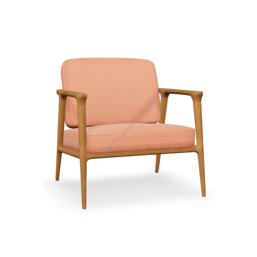 Lounge chair / Oak Natural Oil finish / Pink wool 546 (Canvas 2) upholstery