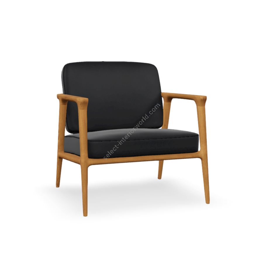 Lounge chair / Oak Natural Oil finish / Black (Abbracci) upholstery